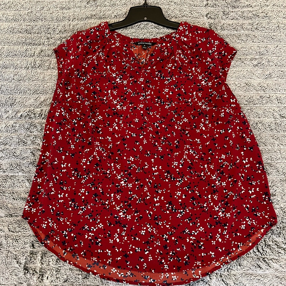 41 Hawthorn | red cap sleeve blouse